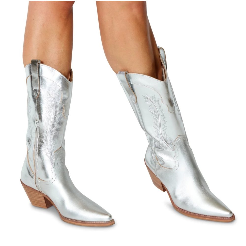 Matisse Mylie Silver Western Cowgirl Boot NEW Size 6.5 or 7.5 NIB Concert Boots
